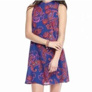 Anthropologie Everly Womens‎ Shift Dress Size Small Paisley Sleeveless blue Pink